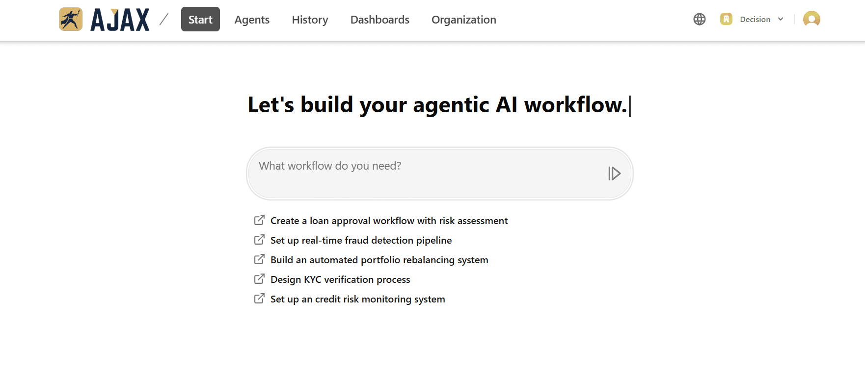 Ajax Dashboard Interface